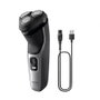 Philips S3143/02 Shaver Serie 3000 Wet & Dry con Cabezales Flexibles 5D y PowerCut, Plata brillante